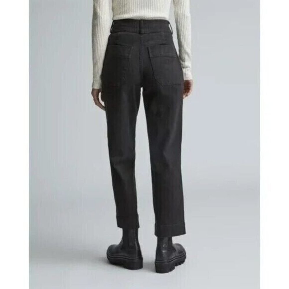 NEW Everlane The Organic Straight-Leg Pant High Rise in Black Size 6 Womens - Picture 2 of 11